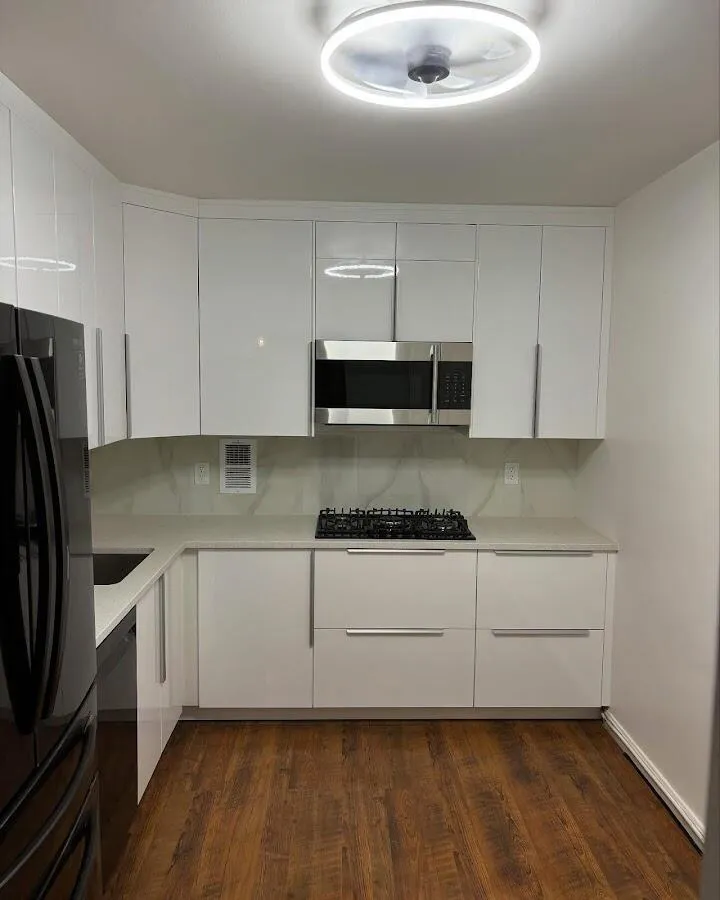 Renovated kitchen with quartz countertops in Rochelle Park